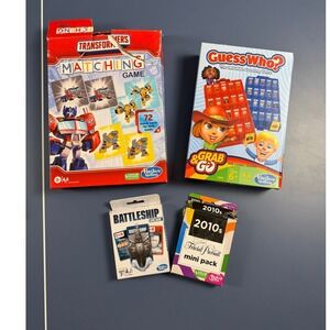 Hasbro Gaming Bundle Battleship Trivial Pursuit Guess Who Transformers‎